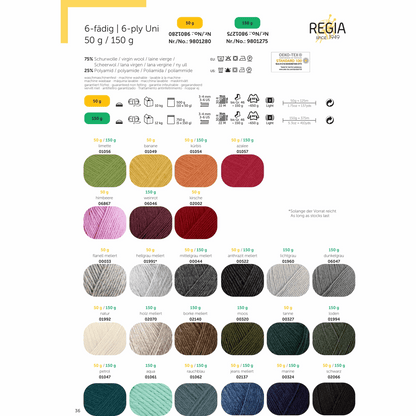 Regia 6fädig 150g, 90275, Farbe 2070, holz meliert