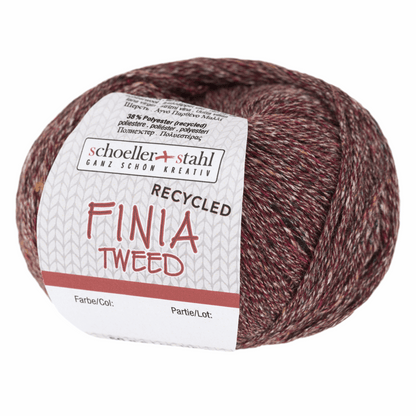 Finia tweed 50g recycled, 90282, color 7, ruby