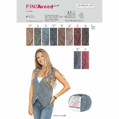 Finia tweed 50g recycled, 90282, color 9, lavender