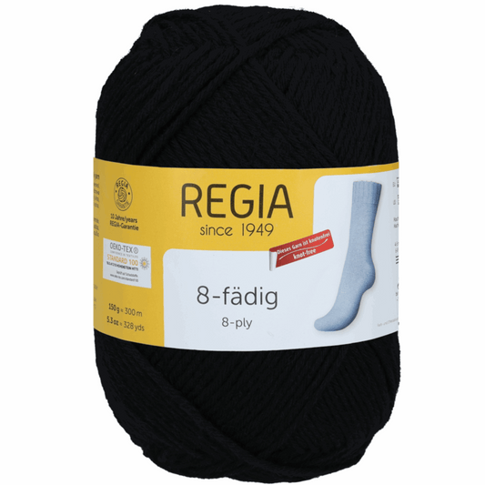 Regia uni 8-fold 150g, 90292, color 2066, black