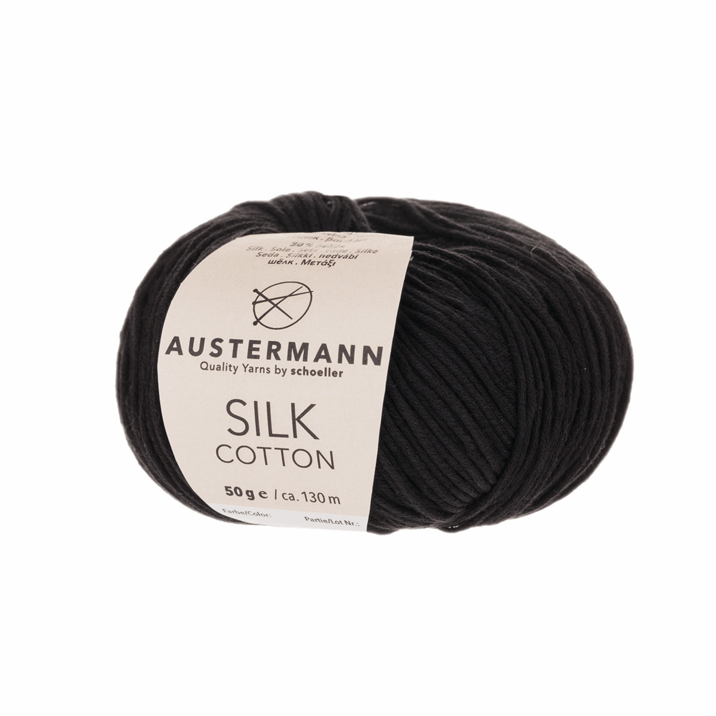 Silk Cotton 50g, 90301, color 2, black