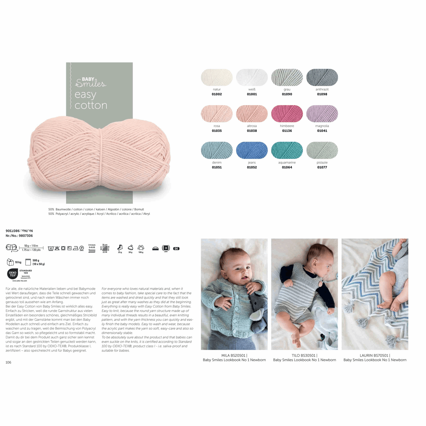 Easy Cotton -Baby smiles, 90306, Farbe 1038, altrosa