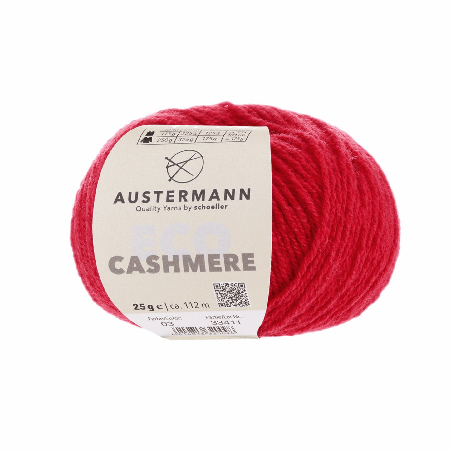 Eco Cashmere 25g, 90311, Farbe 3, rot