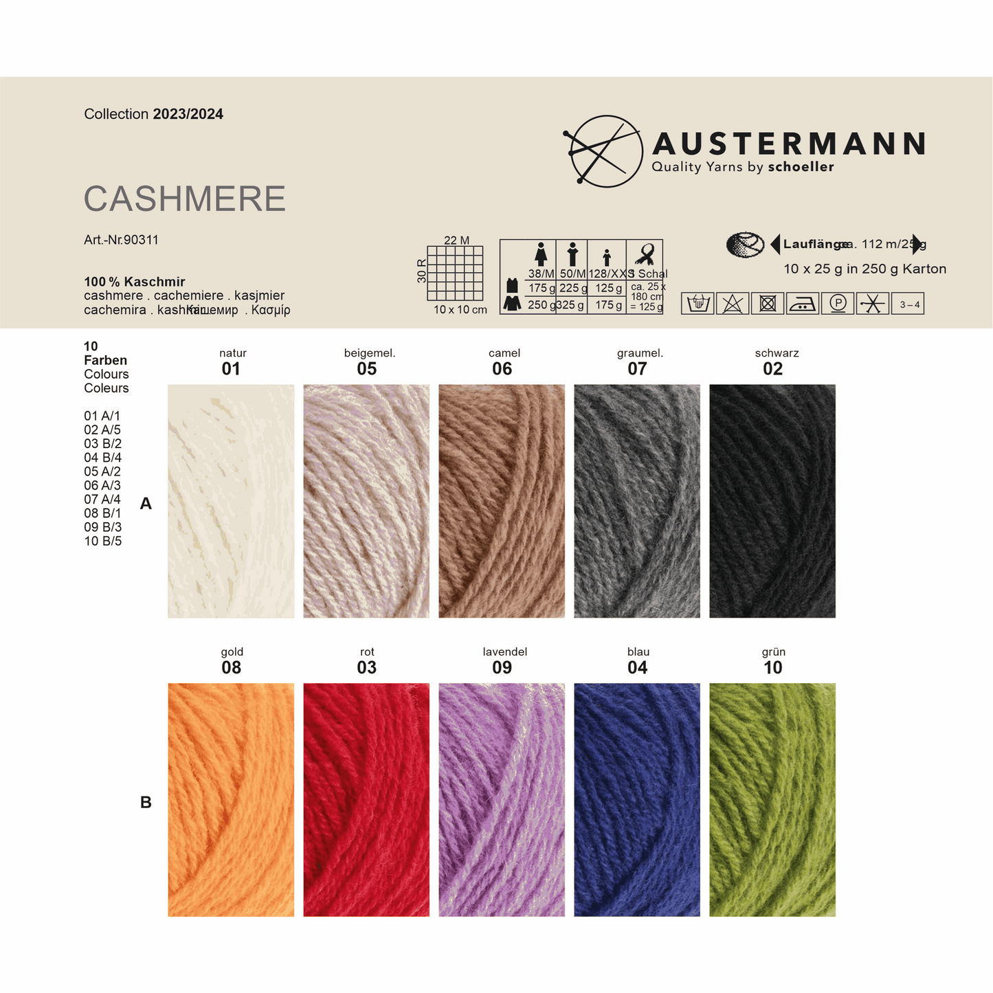 Eco Cashmere 25g, 90311, Farbe 7, grau meliert