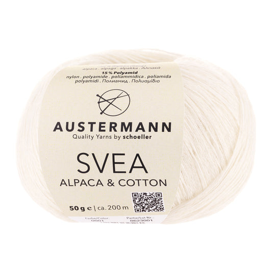 Svea Alpaca &amp; Cotton 50g, 90316, colour 1, white