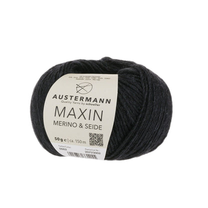 Maxin Merino & Seide 50g, 90320, Farbe schwarz 2