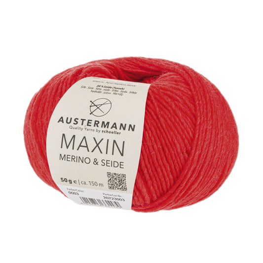 Maxin Merino &amp; Silk 50g, 90320, color red 3