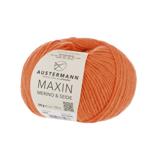 Maxin Merino &amp; Silk 50g, 90320, color orange 8