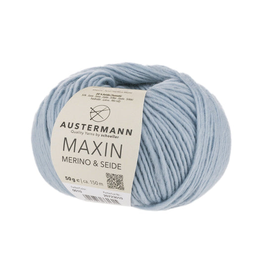 Maxin Merino &amp; Silk 50g, 90320, color ice blue 10