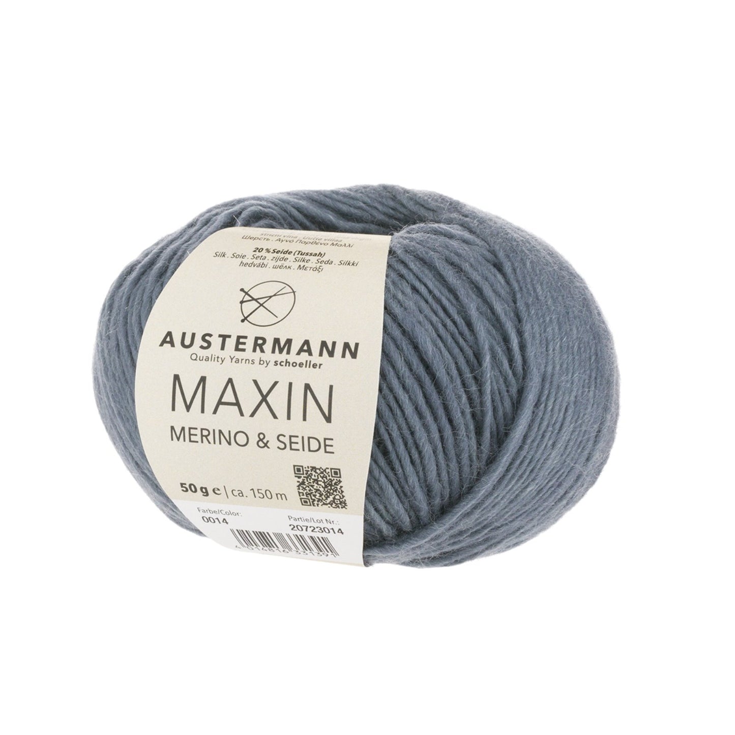 Maxin Merino & Seide 50g, 90320, Farbe grau 14