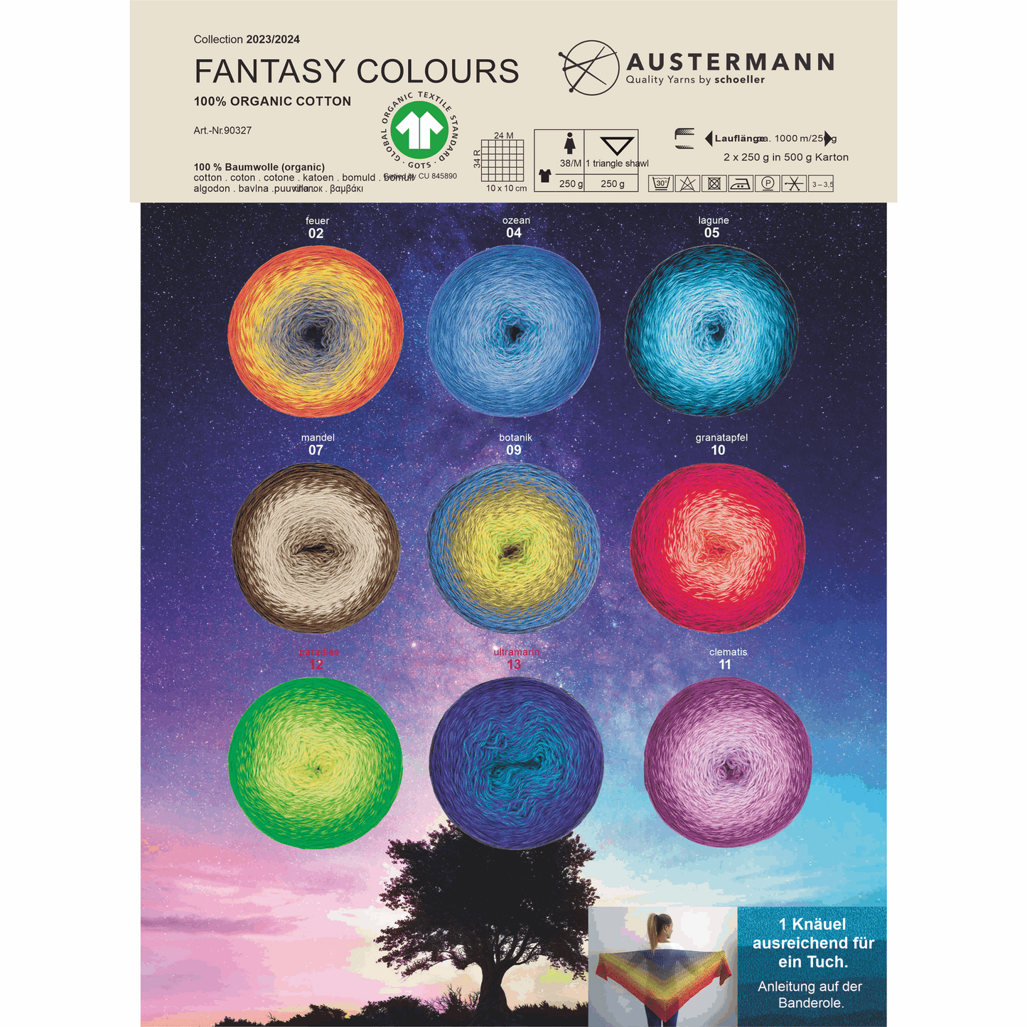Fantasy colours 250g, 90327, Farbe 8, mint