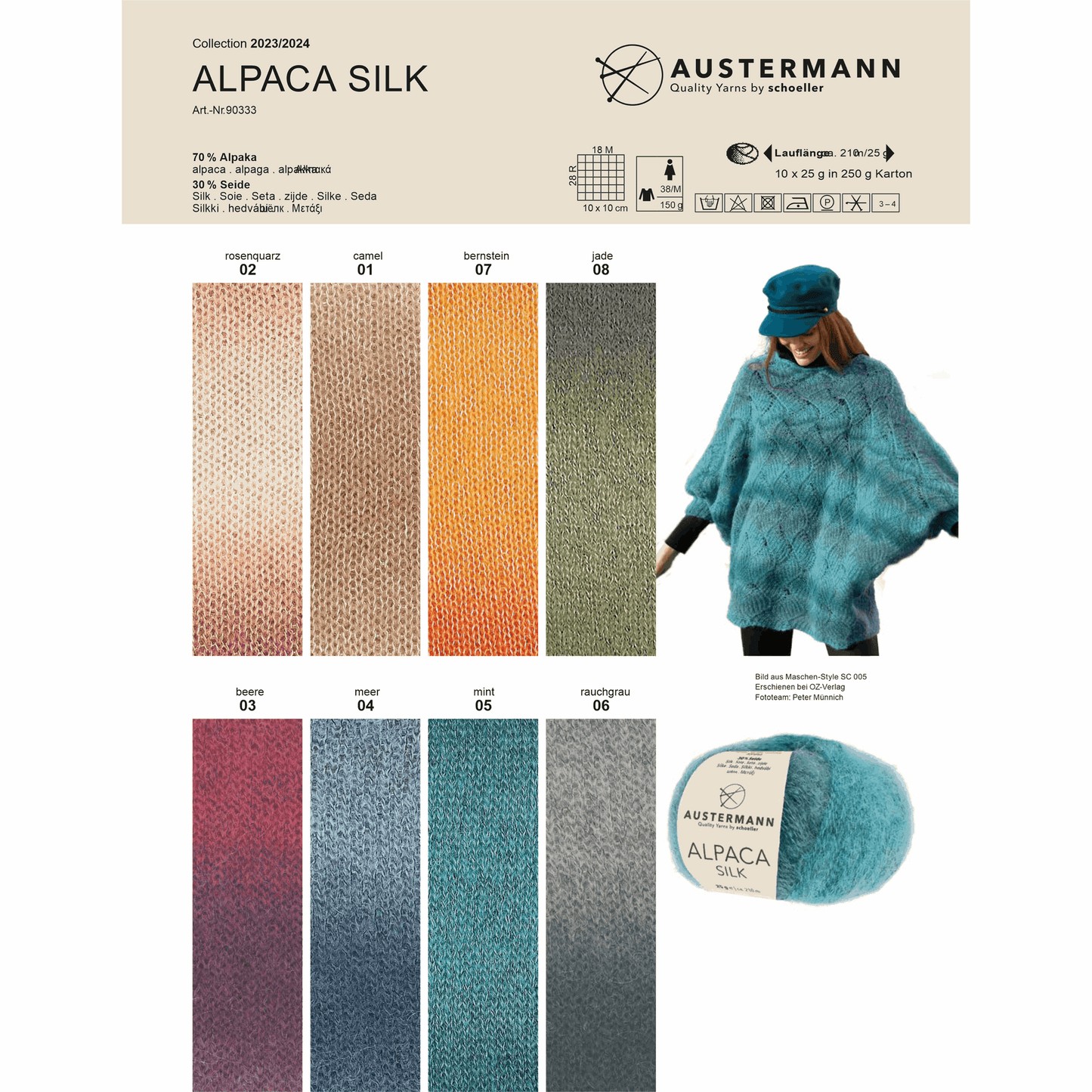 Alpaca Silk 25g, 90333, Farbe 5, mint
