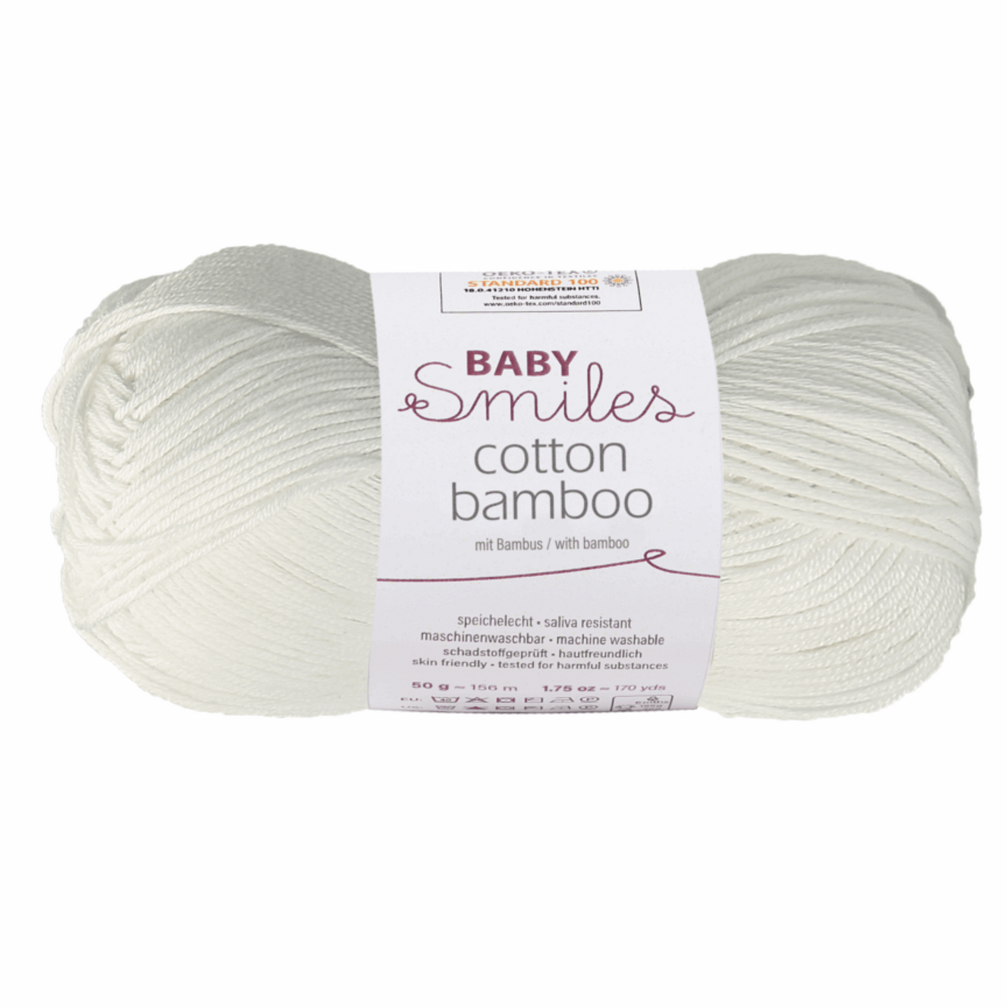 Cotton bamboo-Baby smiles, 90370, Farbe 1001, weiß