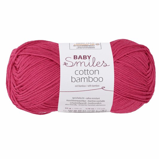 Cotton bamboo-Baby smiles, 90370, color 1136, raspberry