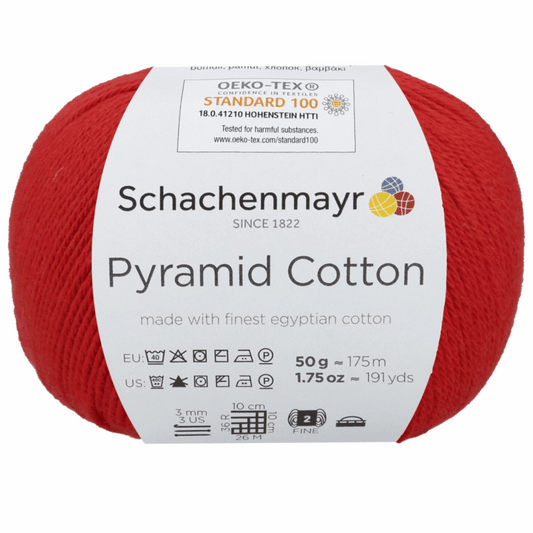 Pyramid Cotton 50g, 90400, color 30, red