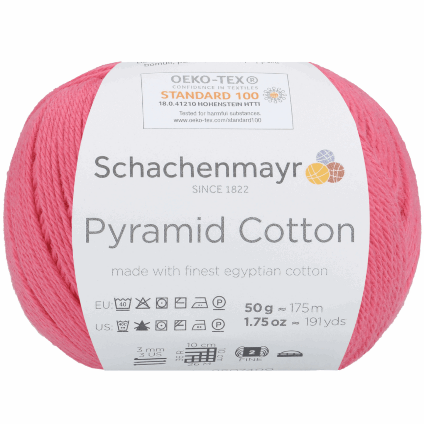 Pyramid Cotton 50g, 90400, color 34, funky pink