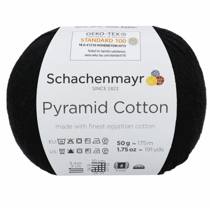 Pyramid Cotton 50g, 90400, color 99, black