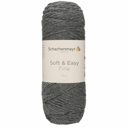 Schachenmayr Soft & Easy Fine 100g, 90402, Farbe Grau meliert 92