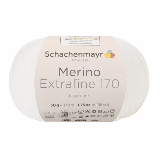 Schachenmayr Merino Extrafine 170 50g, 90551, color white 1