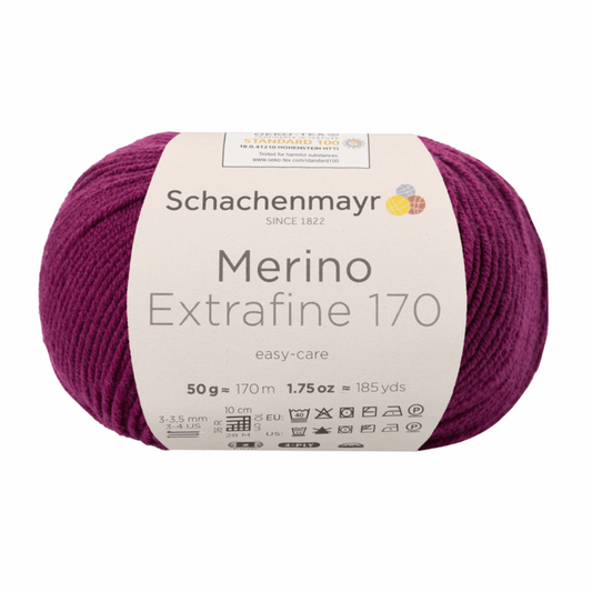 Schachenmayr Merino Extrafine 170 50g, 90551, color burgundy 33