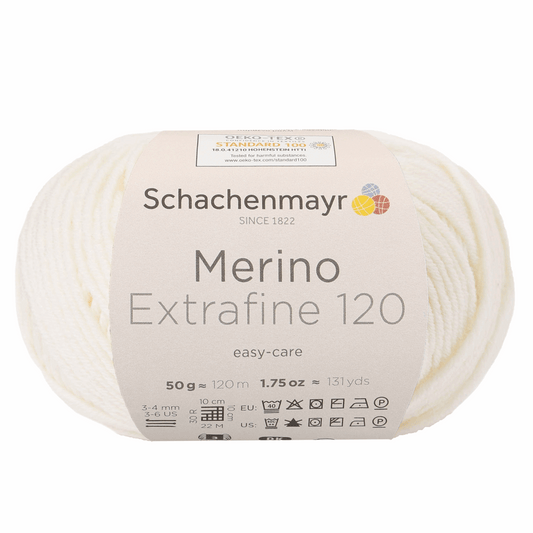 Schachenmayr Merino Extrafine 120 50g, 90552, Farbe Natur 102