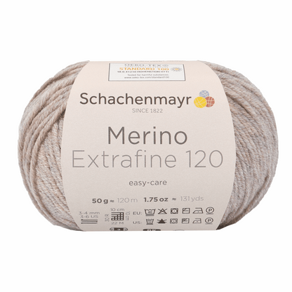 Schachenmayr Merino Extrafine 120 50g, 90552, color sand mottled 104