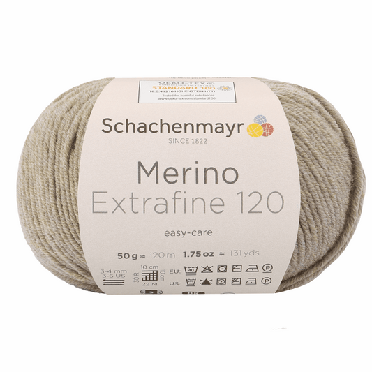 Schachenmayr Merino Extrafine 120 50g, 90552, Farbe Beige meliert 106