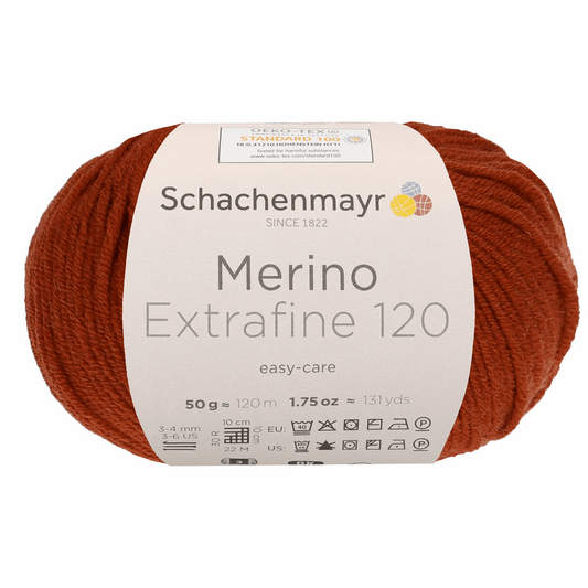 Schachenmayr Merino Extrafine 120 50g, 90552, color brick 115