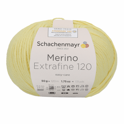 Schachenmayr Merino Extrafine 120 50g, 90552, color Lemon 1175