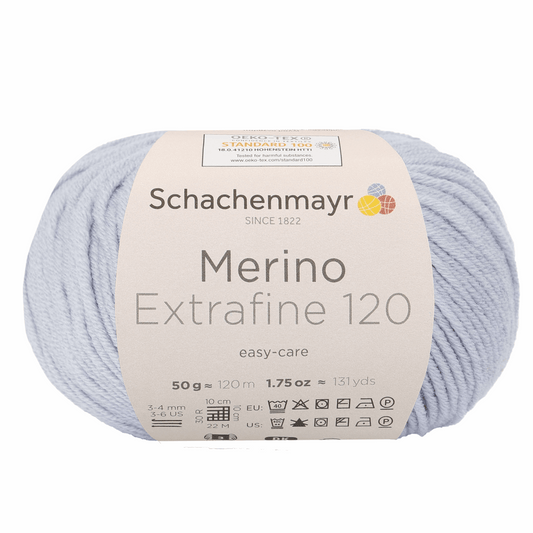 Schachenmayr Merino Extrafine 120 50g, 90552, color silver gray 1192