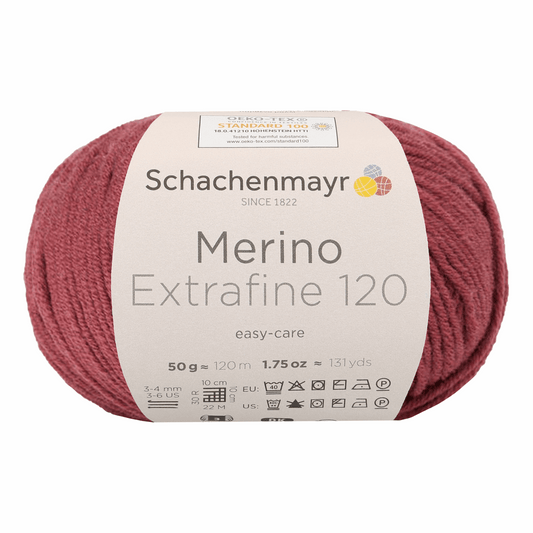 Schachenmayr Merino Extrafine 120 50g, 90552, color Marsala 128