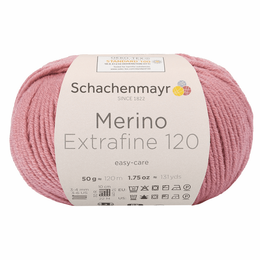 Schachenmayr Merino Extrafine 120 50g, 90552, Farbe Rose Pink 129