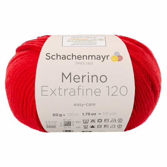 Schachenmayr Merino Extrafine 120 50g, 90552, color tomato 130