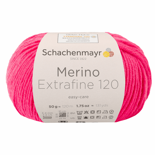 Schachenmayr Merino Extrafine 120 50g, 90552, color Azalea 139