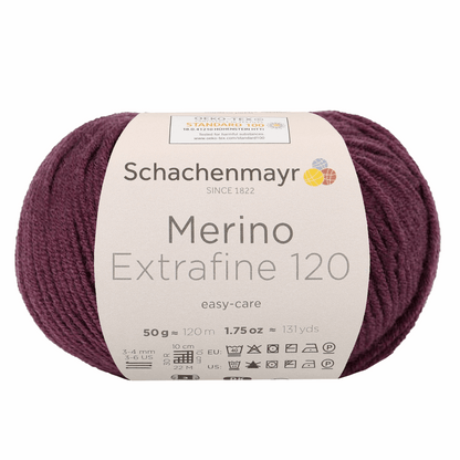 Schachenmayr Merino Extrafine 120 50g, 90552, Farbe Pflaume 144