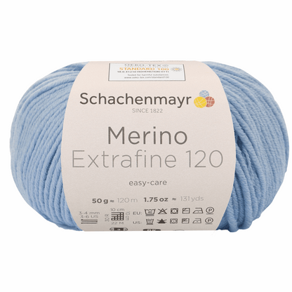 Schachenmayr Merino Extrafine 120 50g, 90552, Farbe Hellblau 152