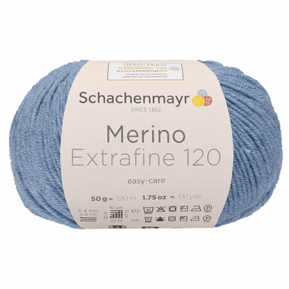 Schachenmayr Merino Extrafine 120 50g, 90552, color cloud mottled 156