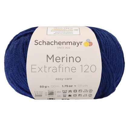 Schachenmayr Merino Extrafine 120 50g, 90552, Farbe 158, deep blue