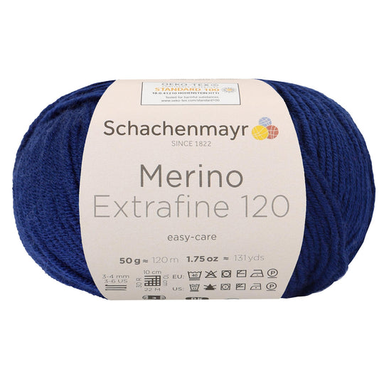 Schachenmayr Merino Extrafine 120 50g, 90552, colour 158, deep blue