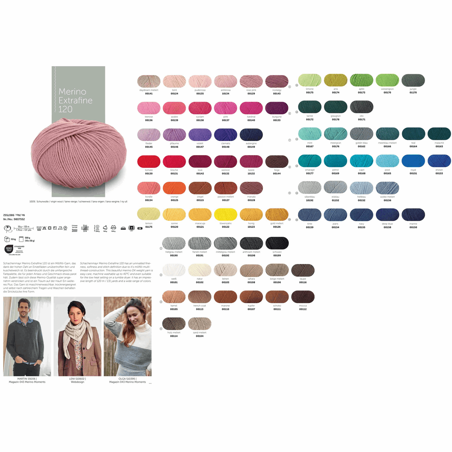 Schachenmayr Merino Extrafine 120 50g, 90552, Farbe Daydream meliert 141