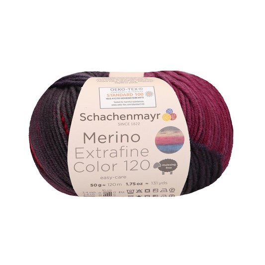 Schachenmayr Merino Extrafine Color 120, 90553, Farbe 472, wildberry color