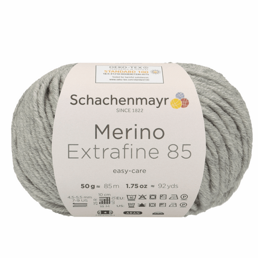 Schachenmayr Merino extrafine 85 50G, 90554, Farbe hellgrau meliert 290