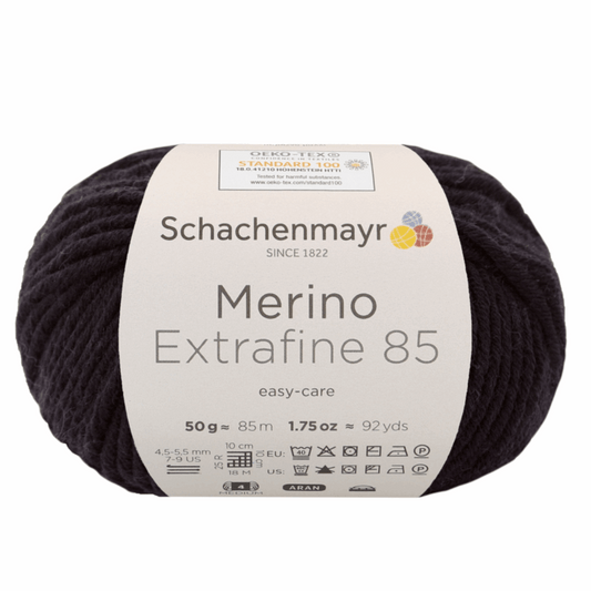 Schachenmayr Merino extrafine 85 50G, 90554, color black 299