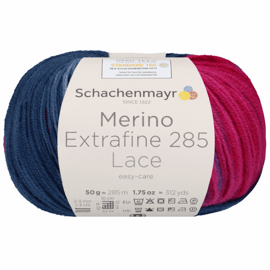 Schachenmayr Merino extrafine 285 Lace 50g, 90574, color purple 607