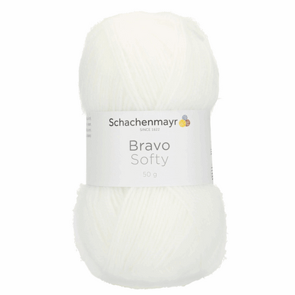 Schachenmayr Bravo Softy 50g, 90589, color white 8224