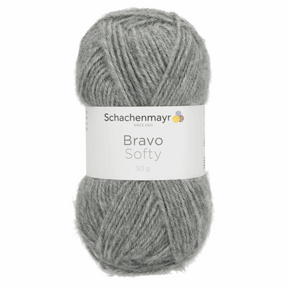 Schachenmayr Bravo Softy 50g, 90589, Farbe mittelgrau meliert 8319
