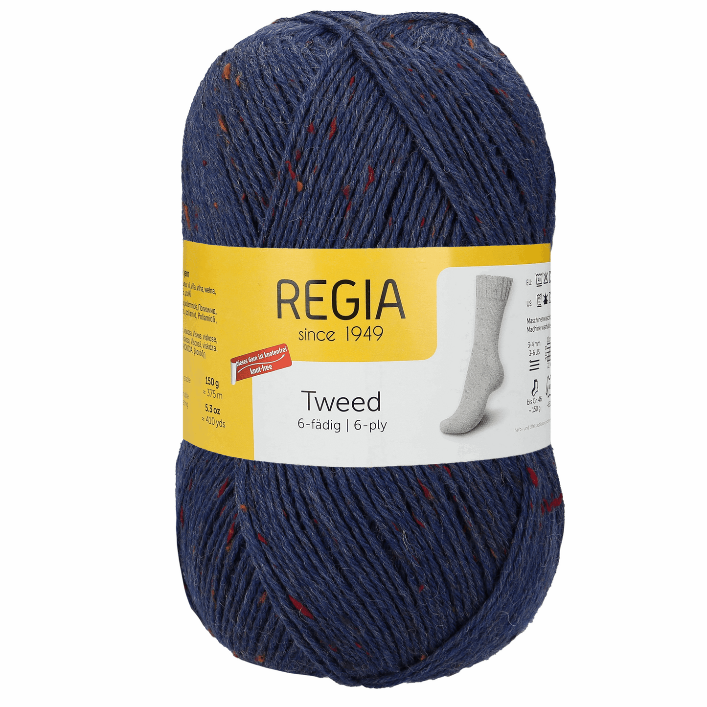 Regia 6-thread tweed 150g, 90624, color jeans tweed 52