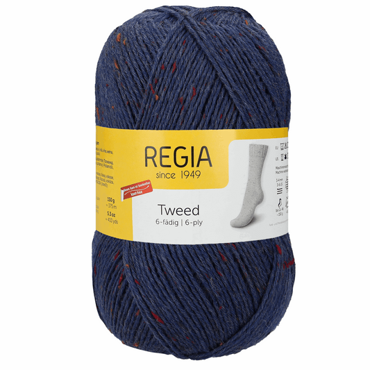 Regia 6fädig Tweed 150g, 90624, Farbe jeans tweed 52