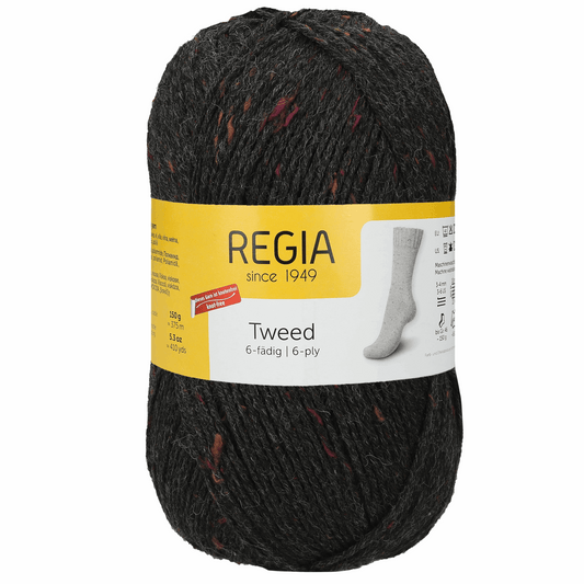 Regia 6fädig Tweed 150g, 90624, Farbe anthrazit tweed 98