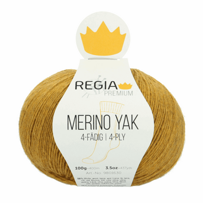 Regia Merino yak 100g Premium, 90630, Farbe gold meliert 7504